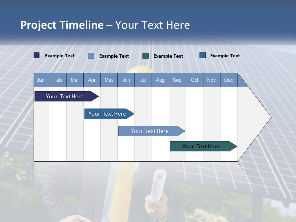 A Man Wearing A Hard Hat Standing In Front Of A Solar Panel PowerPoint Template