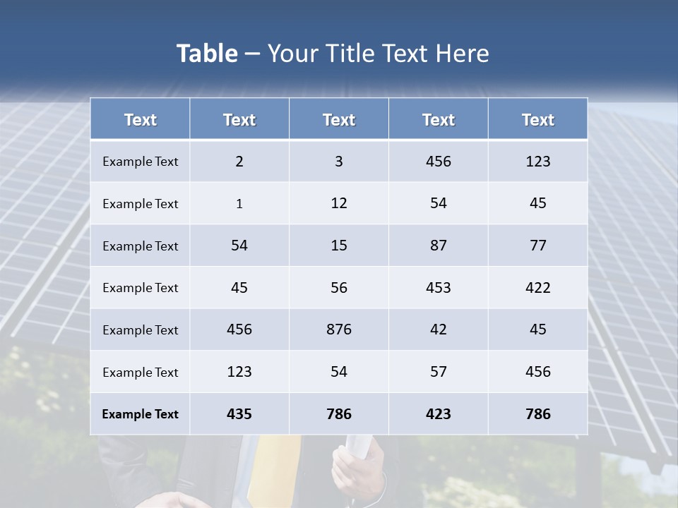 A Man Wearing A Hard Hat Standing In Front Of A Solar Panel PowerPoint Template