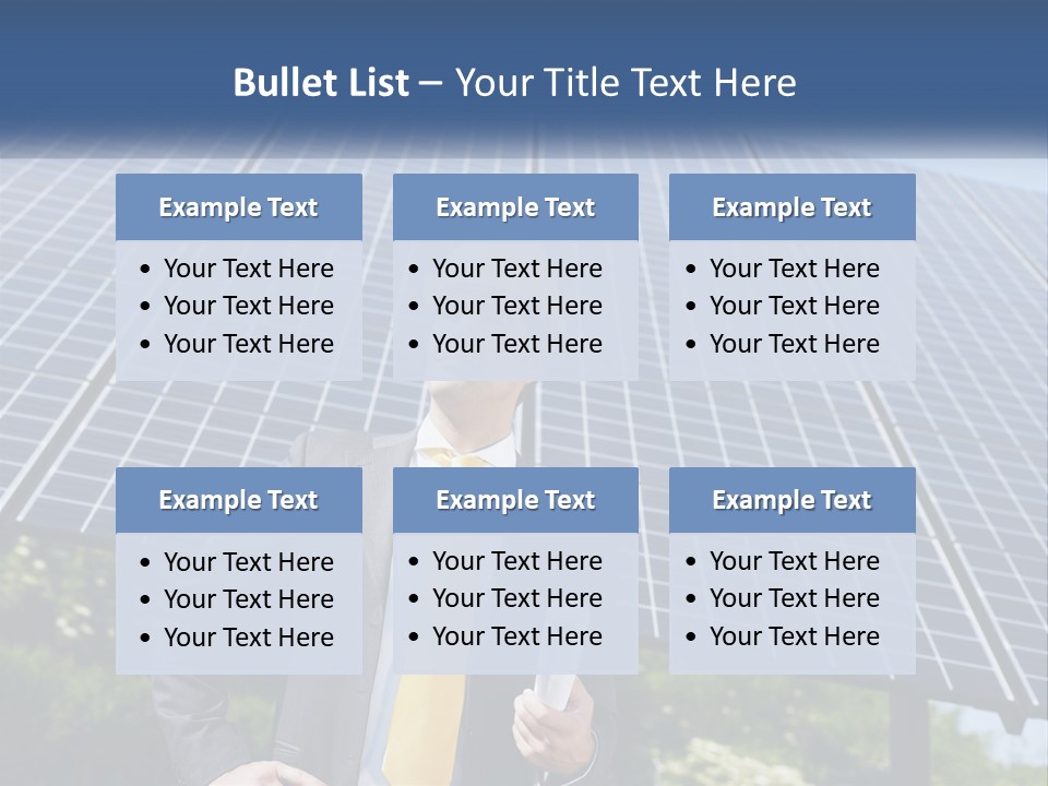 A Man Wearing A Hard Hat Standing In Front Of A Solar Panel PowerPoint Template