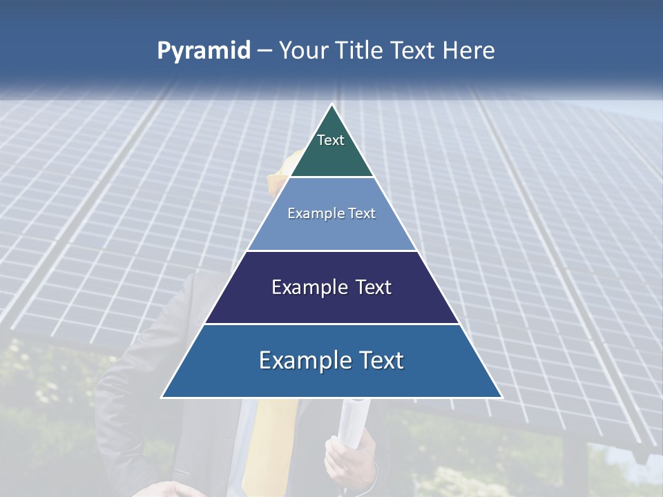 A Man Wearing A Hard Hat Standing In Front Of A Solar Panel PowerPoint Template