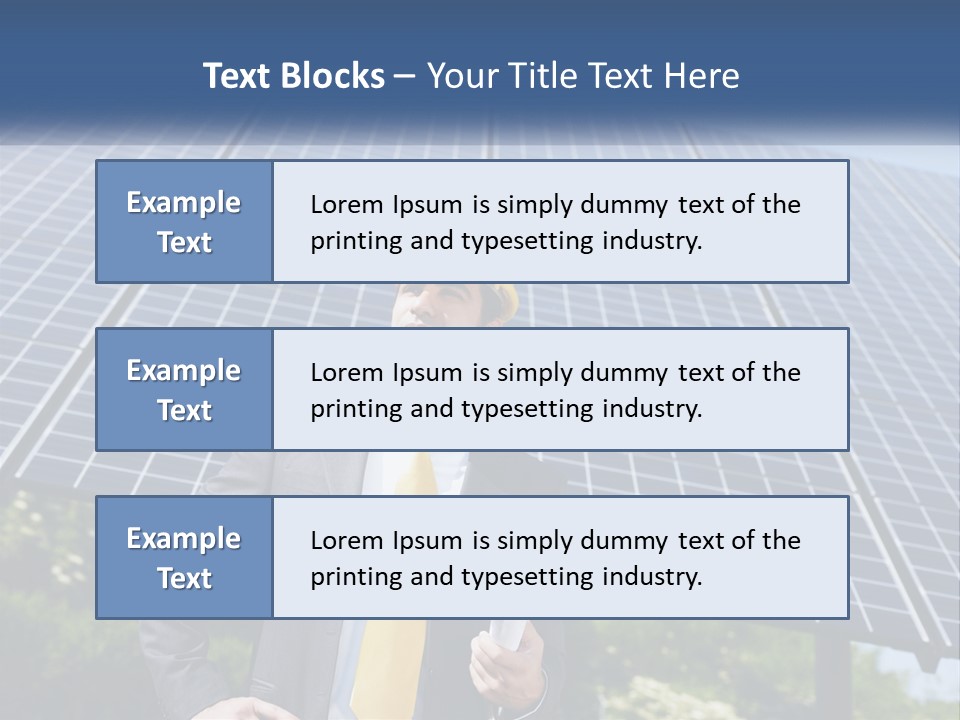 A Man Wearing A Hard Hat Standing In Front Of A Solar Panel PowerPoint Template