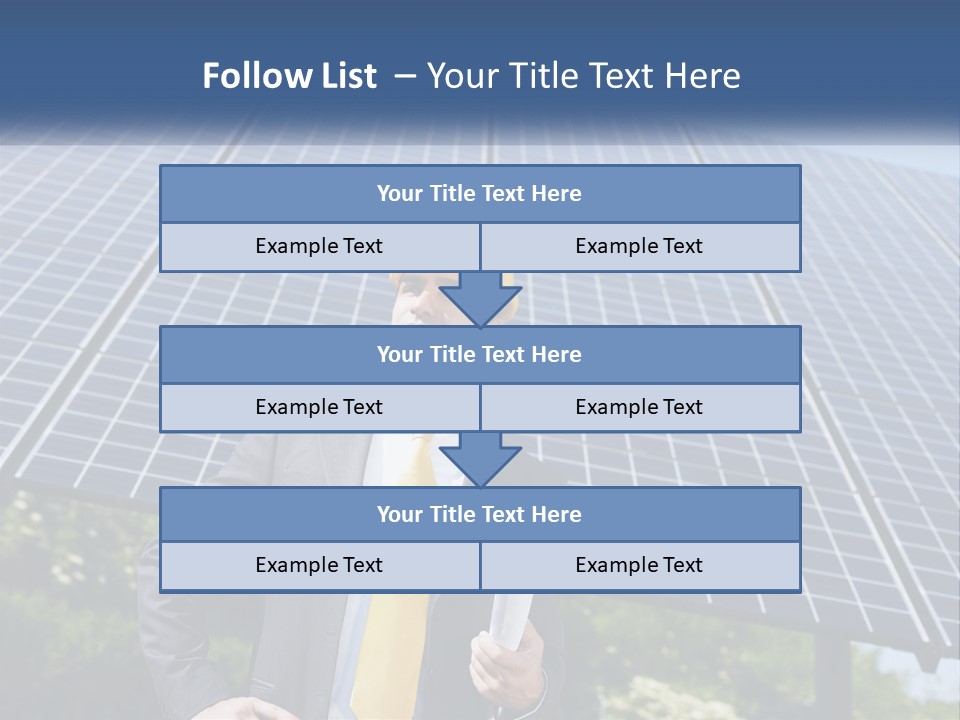 A Man Wearing A Hard Hat Standing In Front Of A Solar Panel PowerPoint Template