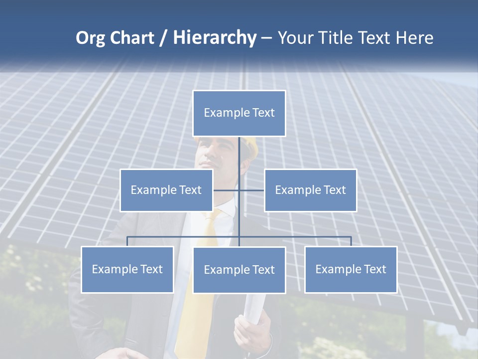 A Man Wearing A Hard Hat Standing In Front Of A Solar Panel PowerPoint Template