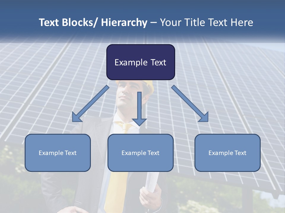 A Man Wearing A Hard Hat Standing In Front Of A Solar Panel PowerPoint Template