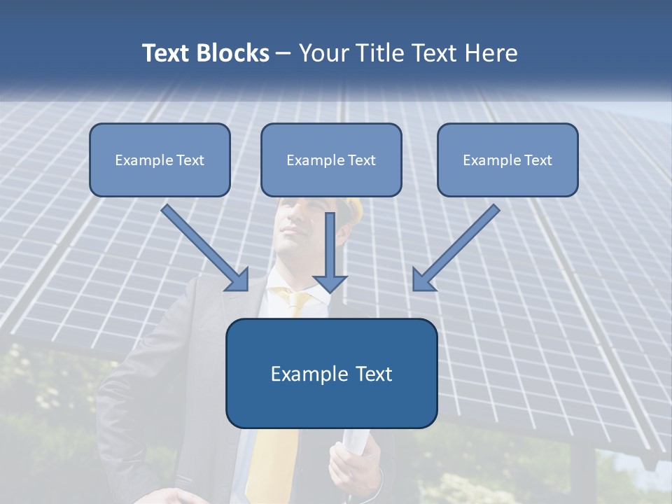 A Man Wearing A Hard Hat Standing In Front Of A Solar Panel PowerPoint Template