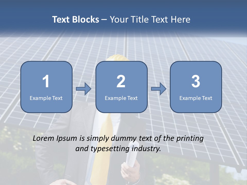 A Man Wearing A Hard Hat Standing In Front Of A Solar Panel PowerPoint Template