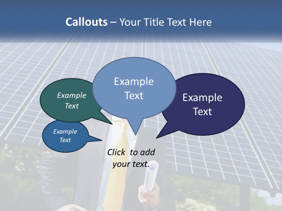 A Man Wearing A Hard Hat Standing In Front Of A Solar Panel PowerPoint Template