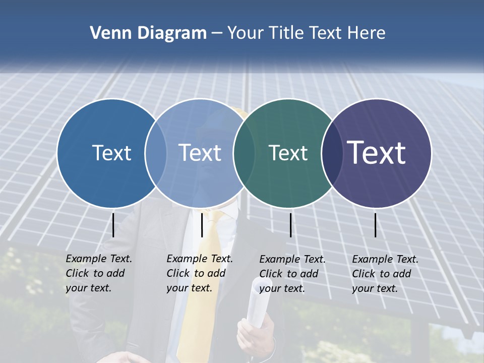 A Man Wearing A Hard Hat Standing In Front Of A Solar Panel PowerPoint Template