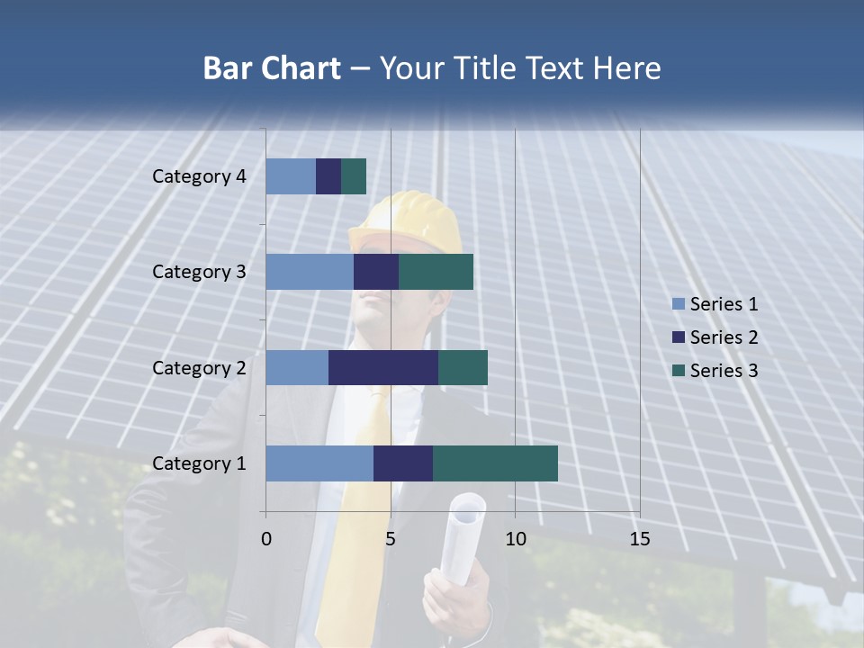 A Man Wearing A Hard Hat Standing In Front Of A Solar Panel PowerPoint Template