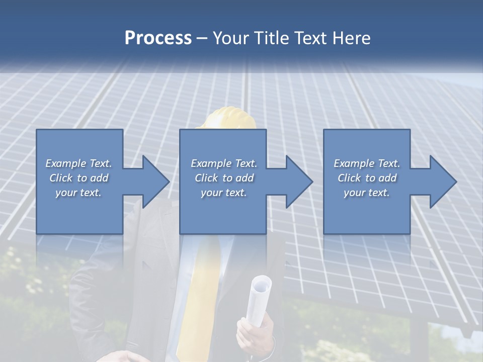A Man Wearing A Hard Hat Standing In Front Of A Solar Panel PowerPoint Template