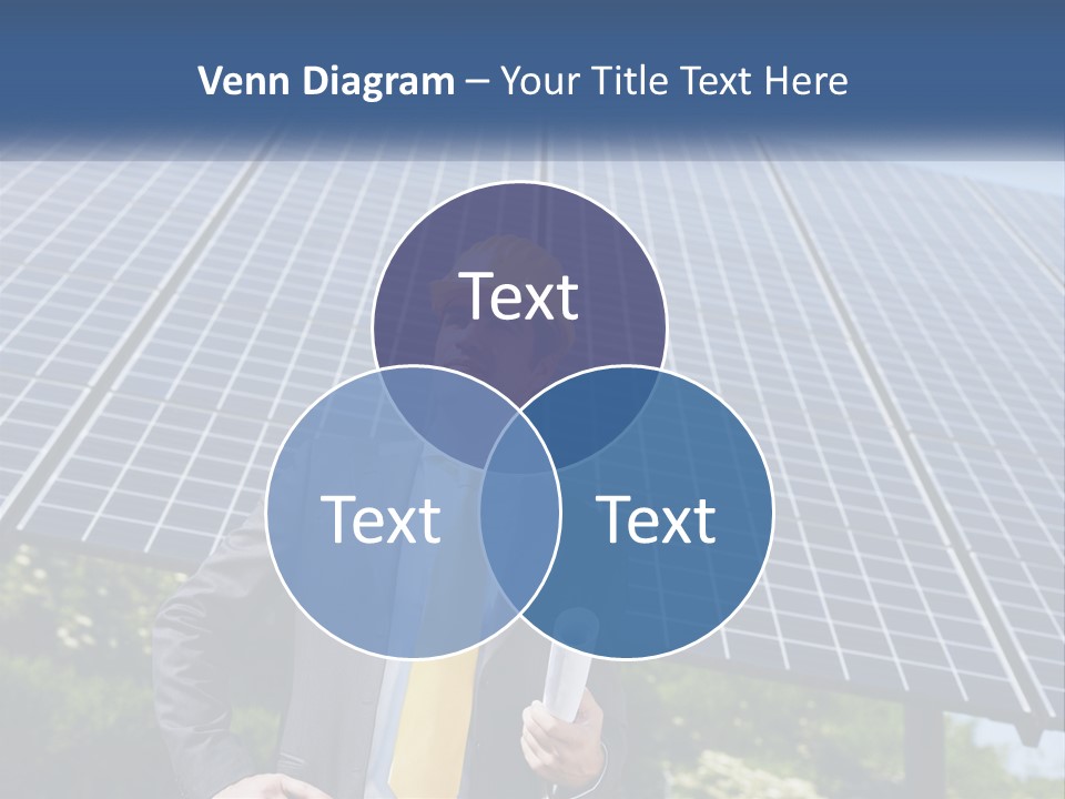 A Man Wearing A Hard Hat Standing In Front Of A Solar Panel PowerPoint Template