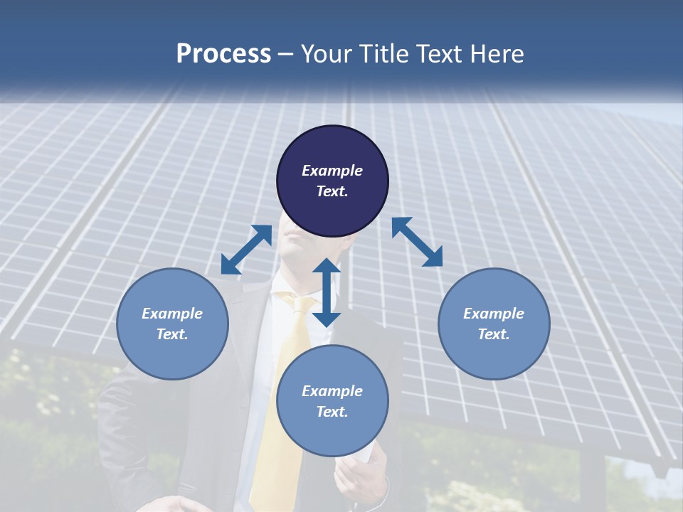 A Man Wearing A Hard Hat Standing In Front Of A Solar Panel PowerPoint Template