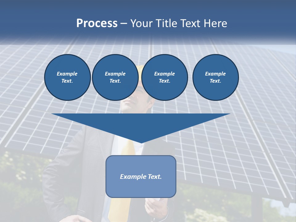 A Man Wearing A Hard Hat Standing In Front Of A Solar Panel PowerPoint Template