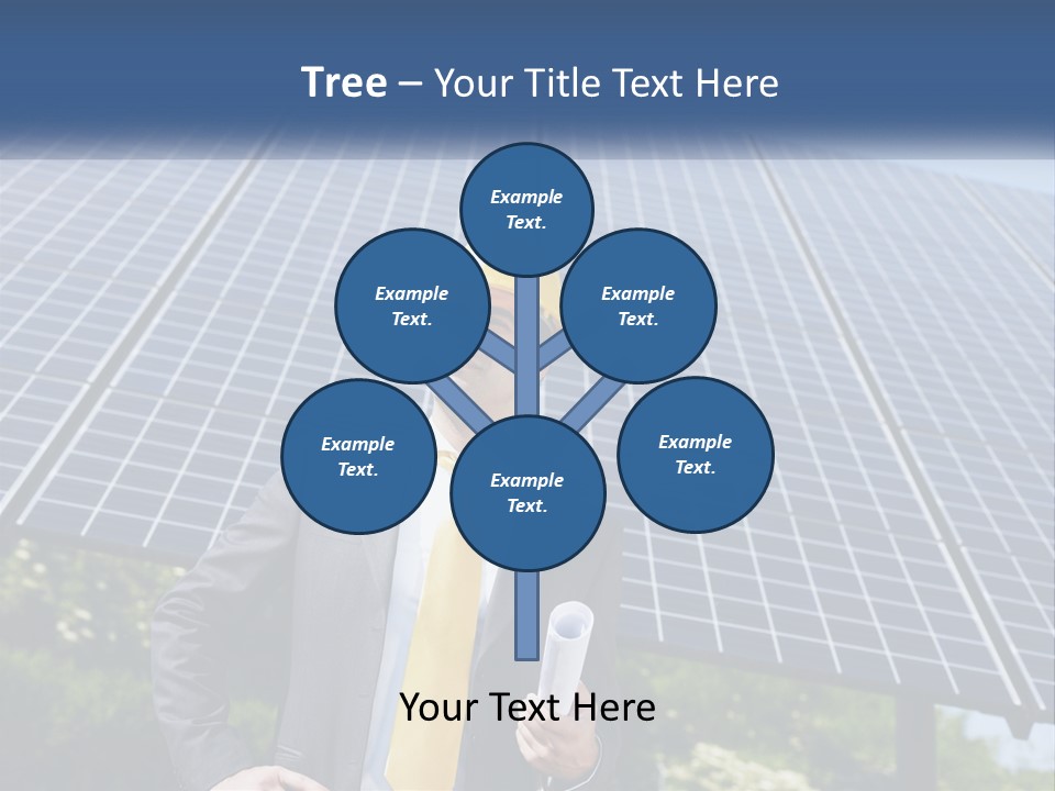 A Man Wearing A Hard Hat Standing In Front Of A Solar Panel PowerPoint Template