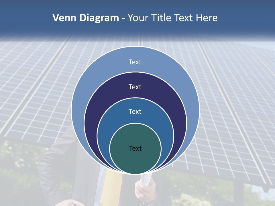 A Man Wearing A Hard Hat Standing In Front Of A Solar Panel PowerPoint Template