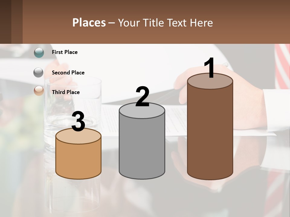 A Man In A Suit Writing On A Piece Of Paper PowerPoint Template