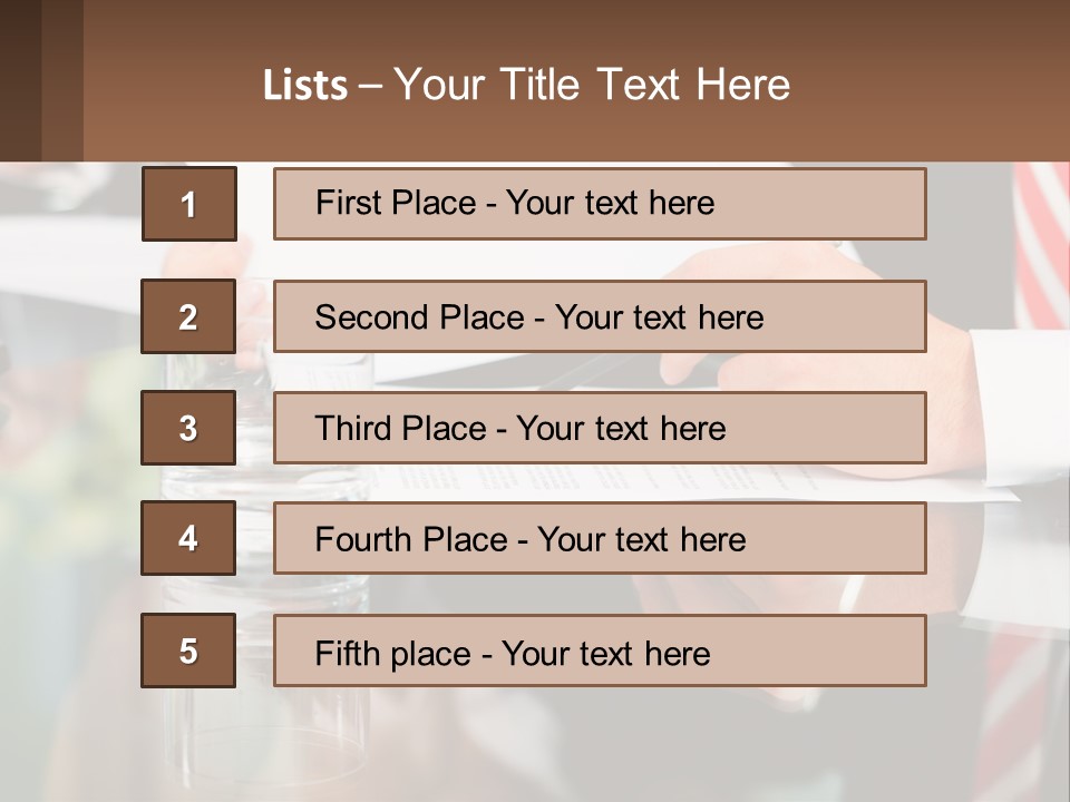 A Man In A Suit Writing On A Piece Of Paper PowerPoint Template