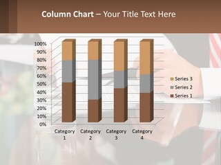 A Man In A Suit Writing On A Piece Of Paper PowerPoint Template