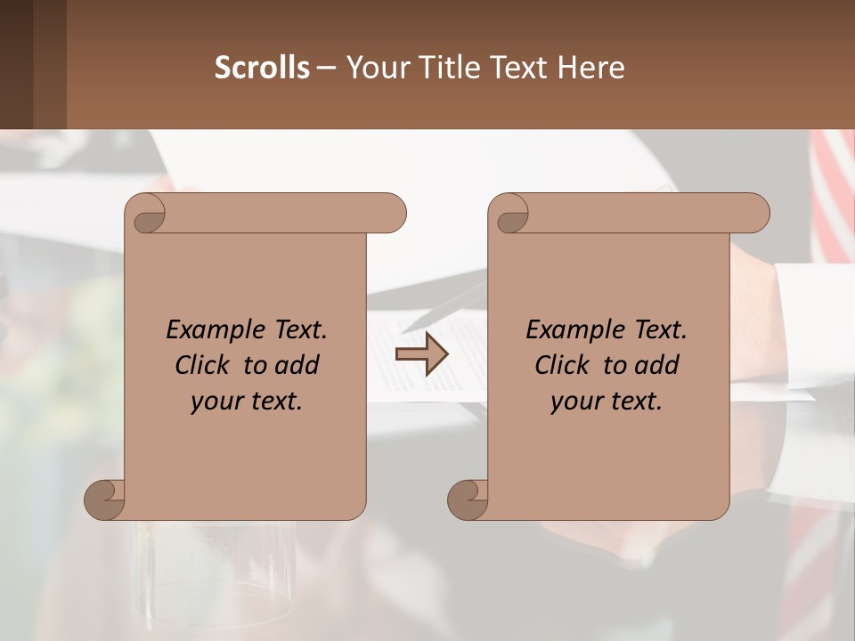 A Man In A Suit Writing On A Piece Of Paper PowerPoint Template