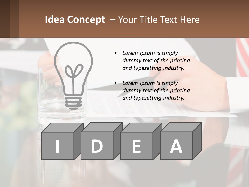 A Man In A Suit Writing On A Piece Of Paper PowerPoint Template