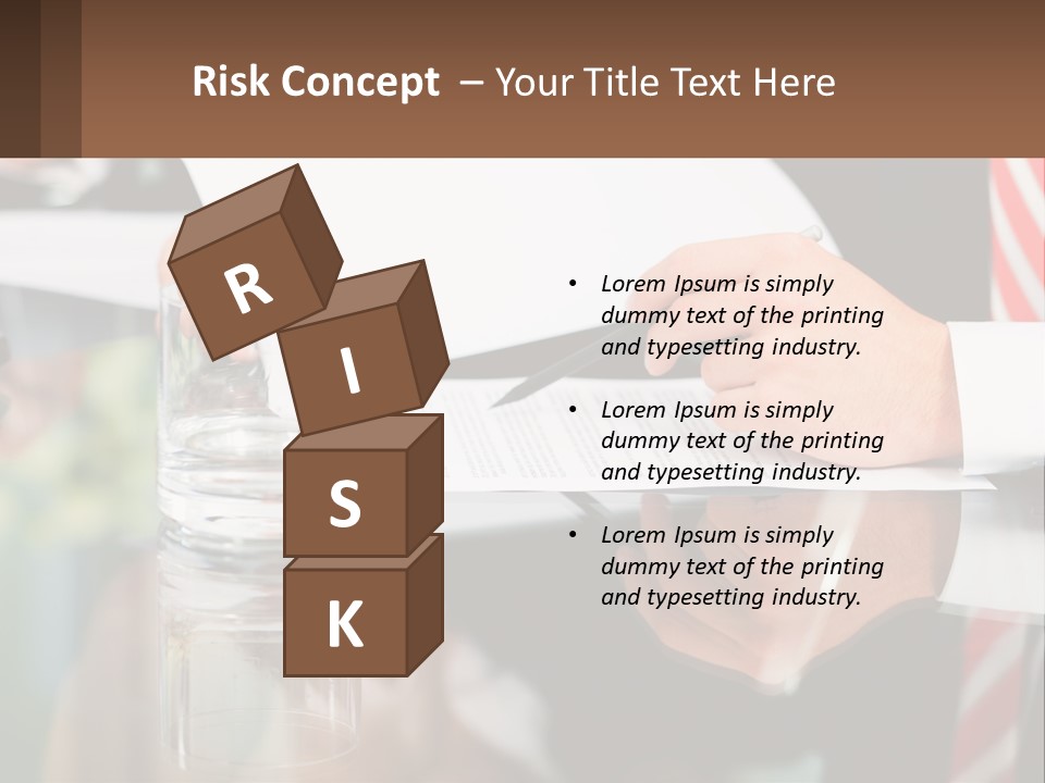 A Man In A Suit Writing On A Piece Of Paper PowerPoint Template