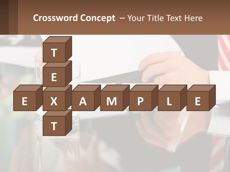 A Man In A Suit Writing On A Piece Of Paper PowerPoint Template