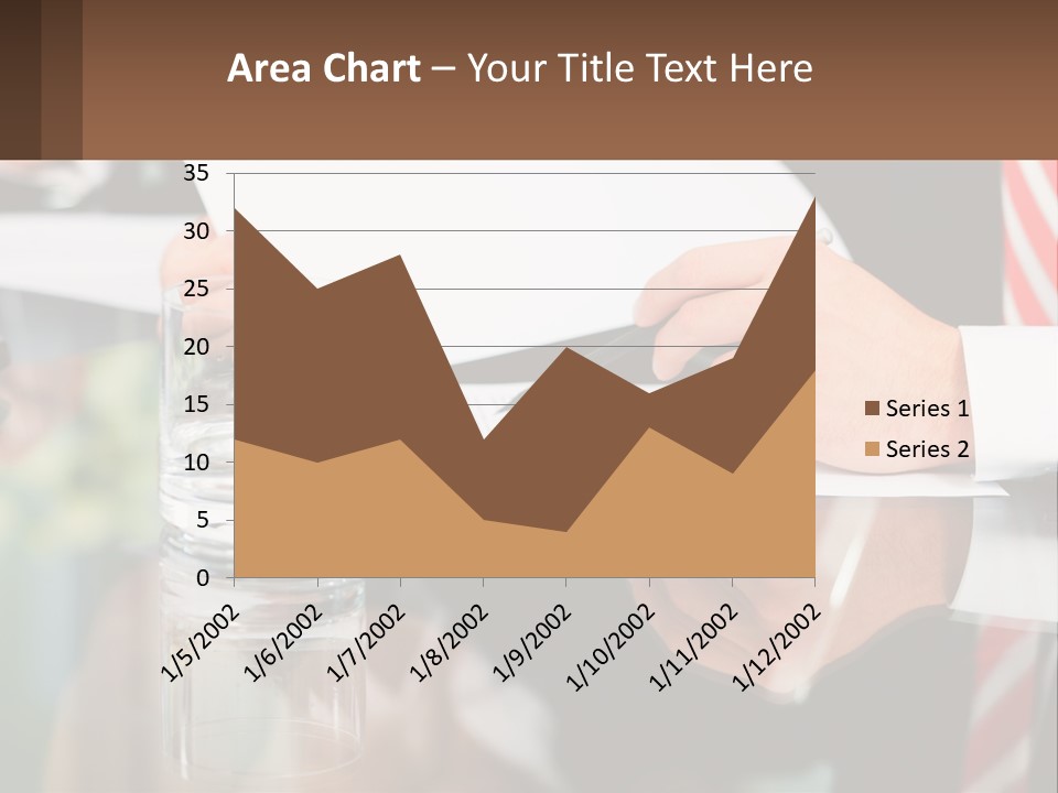 A Man In A Suit Writing On A Piece Of Paper PowerPoint Template