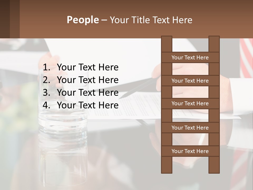 A Man In A Suit Writing On A Piece Of Paper PowerPoint Template