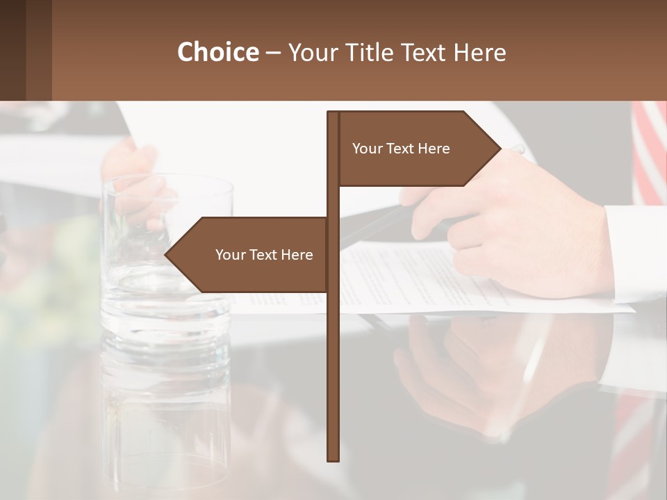 A Man In A Suit Writing On A Piece Of Paper PowerPoint Template