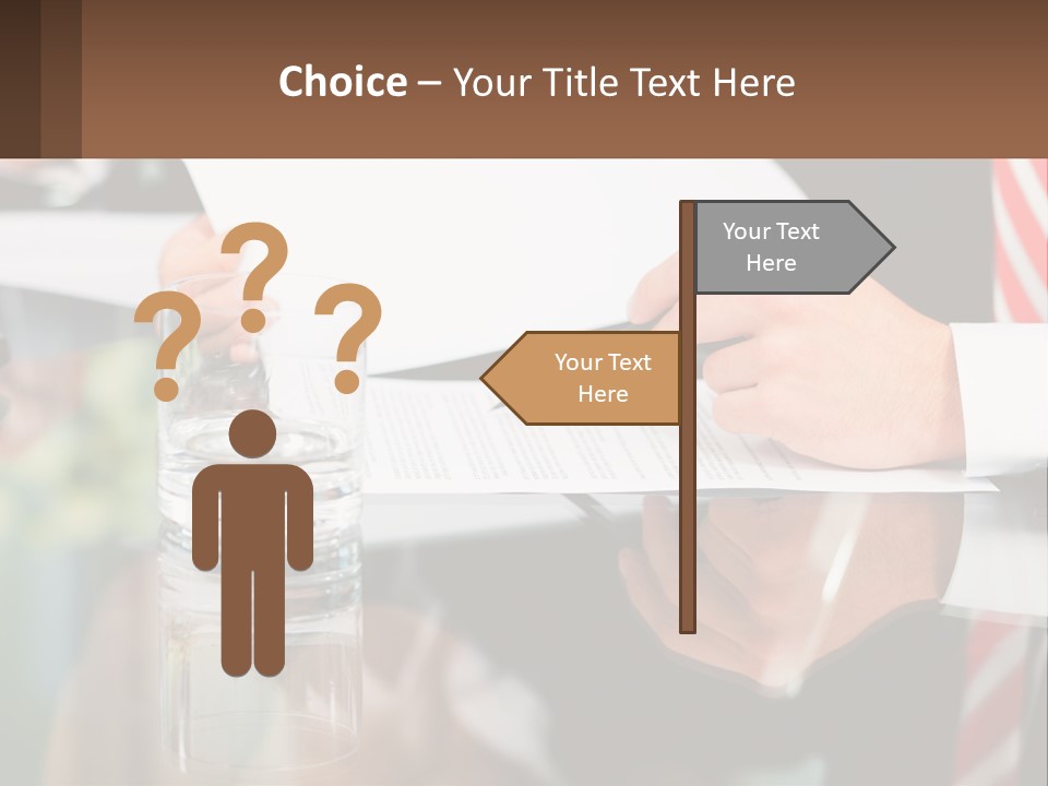 A Man In A Suit Writing On A Piece Of Paper PowerPoint Template