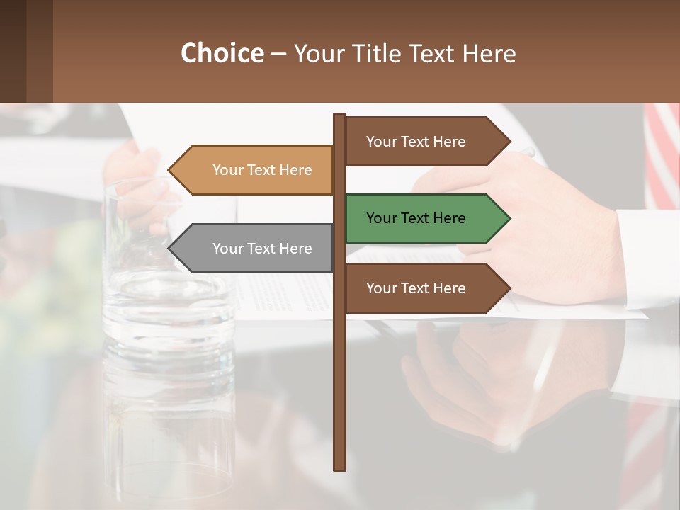 A Man In A Suit Writing On A Piece Of Paper PowerPoint Template