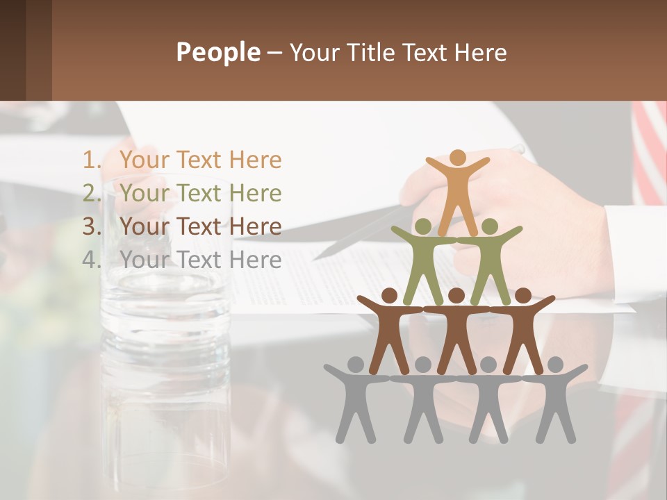 A Man In A Suit Writing On A Piece Of Paper PowerPoint Template