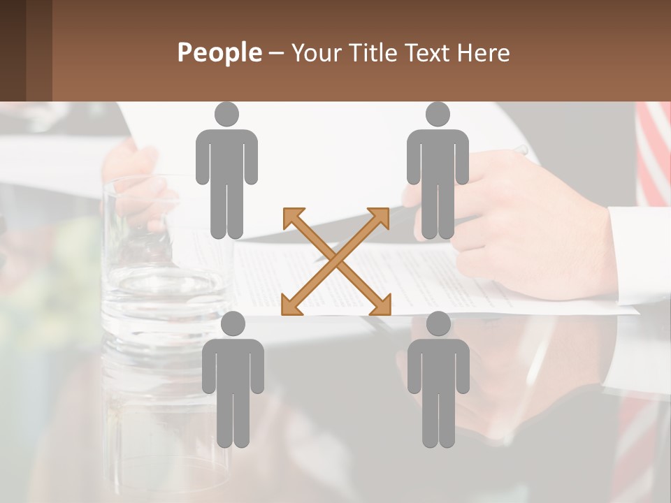 A Man In A Suit Writing On A Piece Of Paper PowerPoint Template