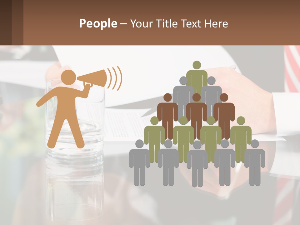 A Man In A Suit Writing On A Piece Of Paper PowerPoint Template