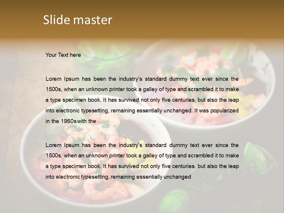 A Couple Of Bowls Of Food On A Table PowerPoint Template
