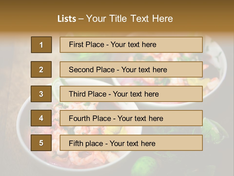 A Couple Of Bowls Of Food On A Table PowerPoint Template