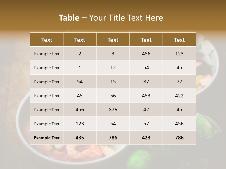 A Couple Of Bowls Of Food On A Table PowerPoint Template