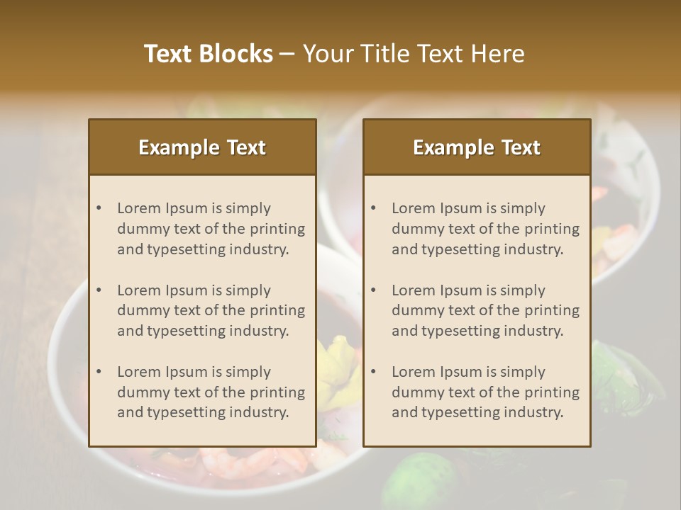 A Couple Of Bowls Of Food On A Table PowerPoint Template