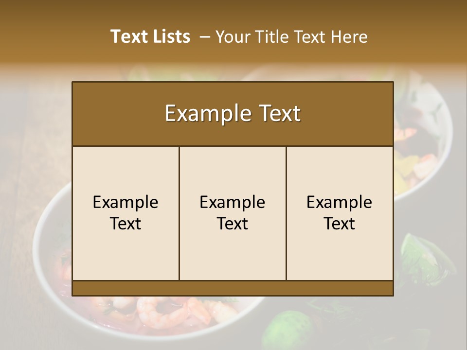 A Couple Of Bowls Of Food On A Table PowerPoint Template