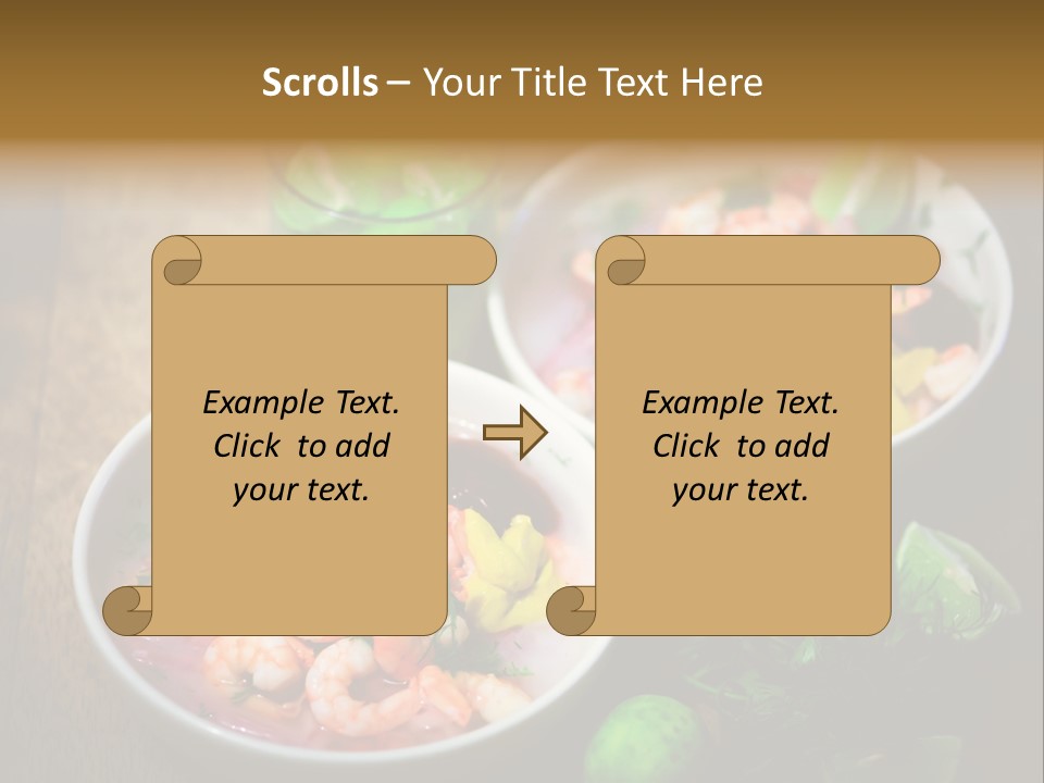 A Couple Of Bowls Of Food On A Table PowerPoint Template