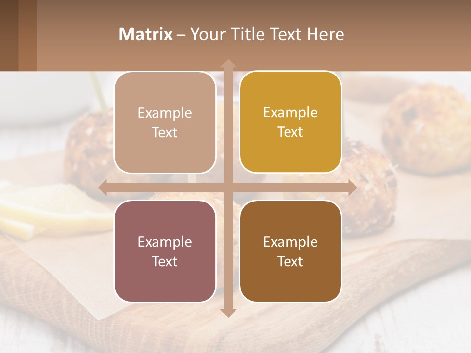 A Wooden Board Topped With Meatballs And Dipping Sauce PowerPoint Template