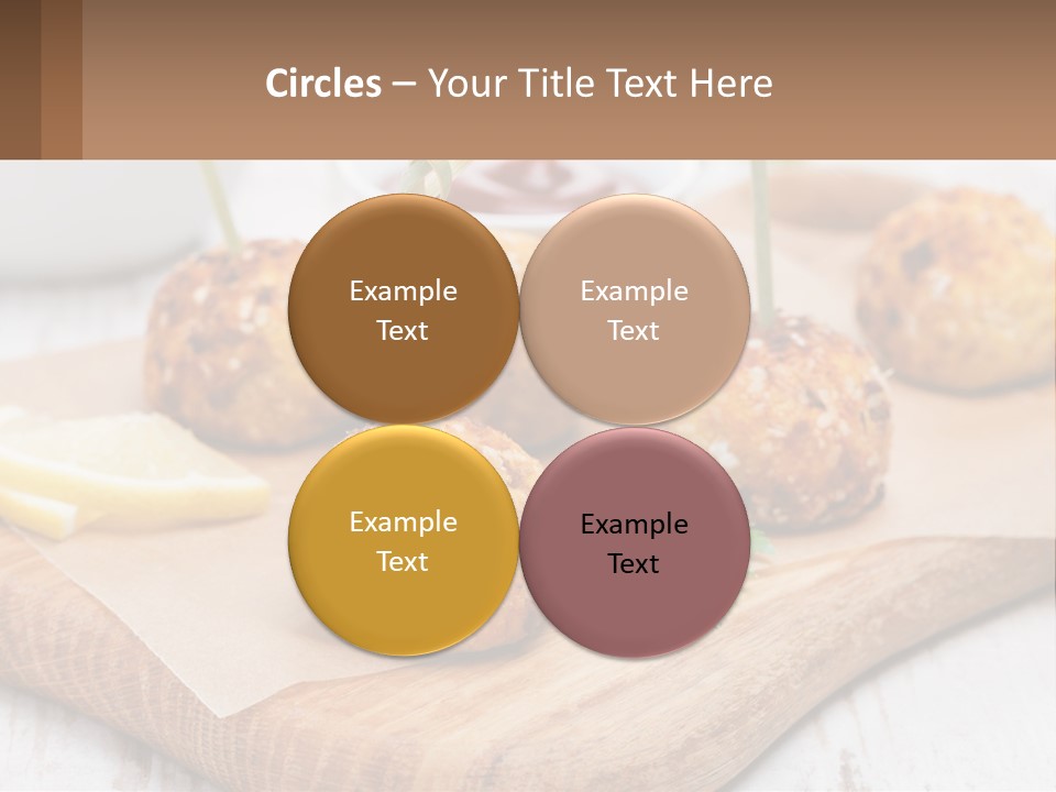 A Wooden Board Topped With Meatballs And Dipping Sauce PowerPoint Template