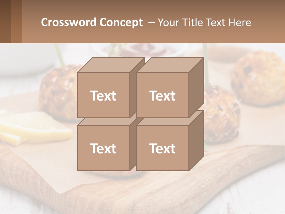 A Wooden Board Topped With Meatballs And Dipping Sauce PowerPoint Template