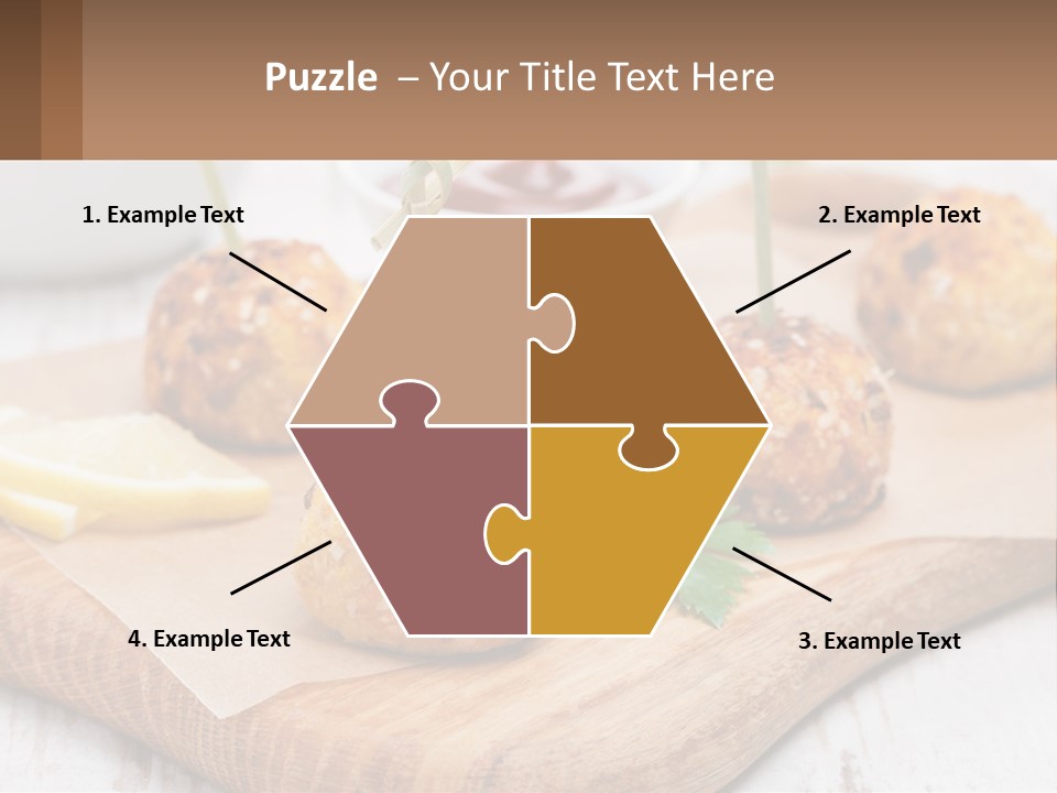 A Wooden Board Topped With Meatballs And Dipping Sauce PowerPoint Template