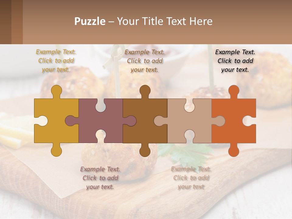 A Wooden Board Topped With Meatballs And Dipping Sauce PowerPoint Template