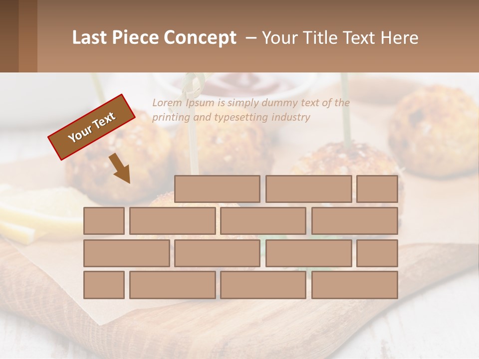 A Wooden Board Topped With Meatballs And Dipping Sauce PowerPoint Template