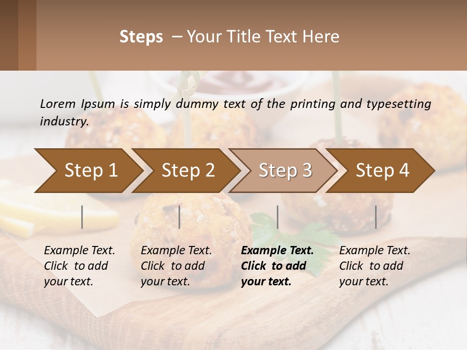 A Wooden Board Topped With Meatballs And Dipping Sauce PowerPoint Template