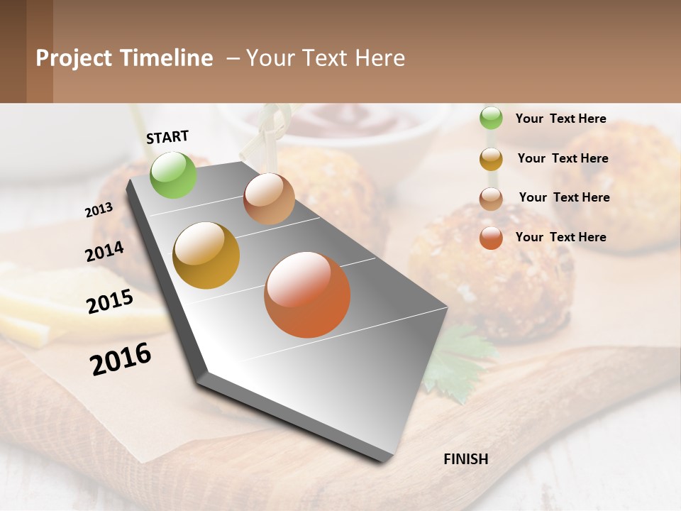 A Wooden Board Topped With Meatballs And Dipping Sauce PowerPoint Template