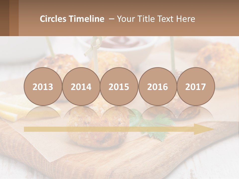 A Wooden Board Topped With Meatballs And Dipping Sauce PowerPoint Template