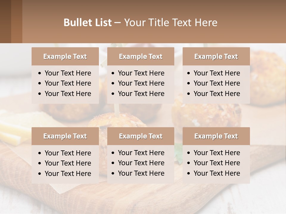 A Wooden Board Topped With Meatballs And Dipping Sauce PowerPoint Template